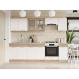 Кухня модульная Эверест Эко набор №5 дуб сонома/нимфея альба (белый) 2.6 м столешница Скай (DTM-071059)