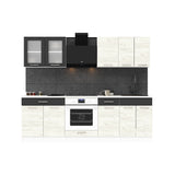 Кухня модульная Эверест Эко набор №3 крафт белый/графит 2.4 м столешница Скай (DTM-071063)