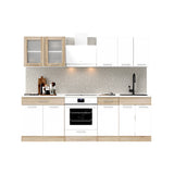 Кухня модульная Эверест Эко набор №3 дуб сонома/нимфея альба (белый) 2.4 м столешница Скай (DTM-071058)