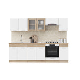 Кухня модульная Эверест Эко набор №5 дуб сонома/нимфея альба (белый) 2.6 м столешница Скай (DTM-071059)