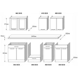 Кухня модульная Эверест Эко набор №3 крафт белый/графит 2.4 м столешница Скай (DTM-071063)