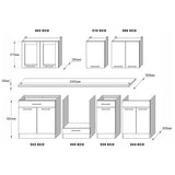 Кухня модульная Эверест Эко набор №3 дуб сонома/нимфея альба (белый) 2.4 м столешница Скай (DTM-071058)