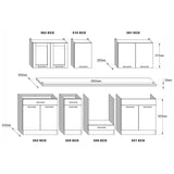 Кухня модульная Эверест Эко набор №4 дуб сонома/нимфея альба (белый) 2,6 м столешница Скай (DTM-071062)