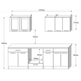Кухня модульная Эверест Эко набор №3 дуб сонома/нимфея альба (белый) 2.4 м столешница Скай (DTM-071058)