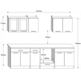 Кухня модульная Эверест Эко набор №4 дуб крафт белый/графит/белый 2,6 м столешница Скай (DTM-071061)