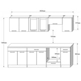 Кухня модульная Эверест Эко набор №5 крафт белый/графит 2.6 м столешница Скай (DTM-071064)