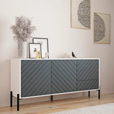 Комод с золотыми металлическими ножками LION Амарант 168x40x76,5 см Бетон Style/Перламутровый металлик (RAL-7048) 1680x400x765 мм (LION-041972)