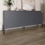 Комод с черными металлическими ножками LION Амарант 168x40x76,5 см Антрацит/Графитовый (LION-041878)