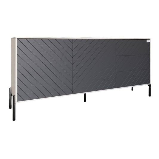 Комод с черными металлическими ножками LION Амарант 168x40x76,5 см Бетон Style/Графитовый (LION-041884)