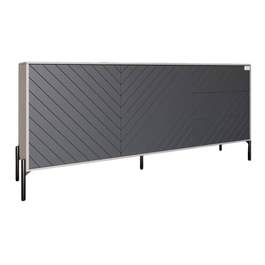 Комод с черными металлическими ножками LION Амарант 168x40x76,5 см Кашемир/Графитовый (LION-041891)