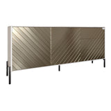 Комод с черными металлическими ножками LION Амарант 168x40x76,5 см Бетон Style/Перламутровый металлик (RAL-7048) 1680x400x765 мм (LION-041923)