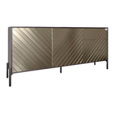 Комод с черными металлическими ножками LION Амарант 168x40x76,5 см Бетон темный/Перламутровый металлик (RAL-7048) 1680x400x765 мм (LION-041919)