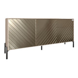 Комод с черными металлическими ножками LION Амарант 168x40x76,5 см Дуб сонома/Перламутровый металлик (RAL-7048) 1680x400x765 мм (LION-041927)