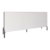 Комод с черными металлическими ножками LION Амарант 168x40x76,5 см Нимфея Альба (белый)/Белый (LION-041916)