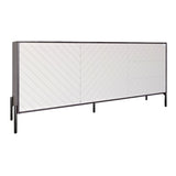 Комод с черными металлическими ножками LION Амарант 168x40x76,5 см Бетон темный/Белый (LION-041915)