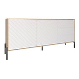 Комод с черными металлическими ножками LION Амарант 168x40x76,5 см Дуб Аппалачи/Белый (LION-041906)