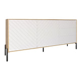 Комод с черными металлическими ножками LION Амарант 168x40x76,5 см Дуб Артизан/Белый (LION-041909)