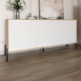 Комод с черными металлическими ножками LION Амарант 168x40x76,5 см Дуб Артизан/Белый (LION-041909)