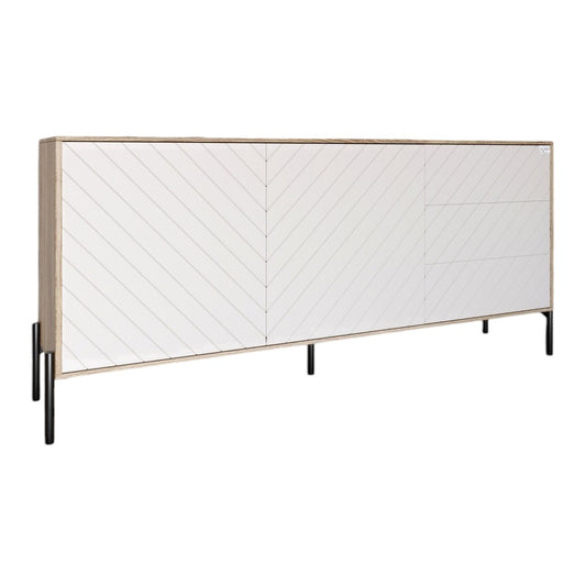 Комод с черными металлическими ножками LION Амарант 168x40x76,5 см Дуб сонома трюфель/Белый (LION-041905)