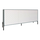 Комод с черными металлическими ножками LION Амарант 168x40x76,5 см Гранит серый/Белый (LION-041904)