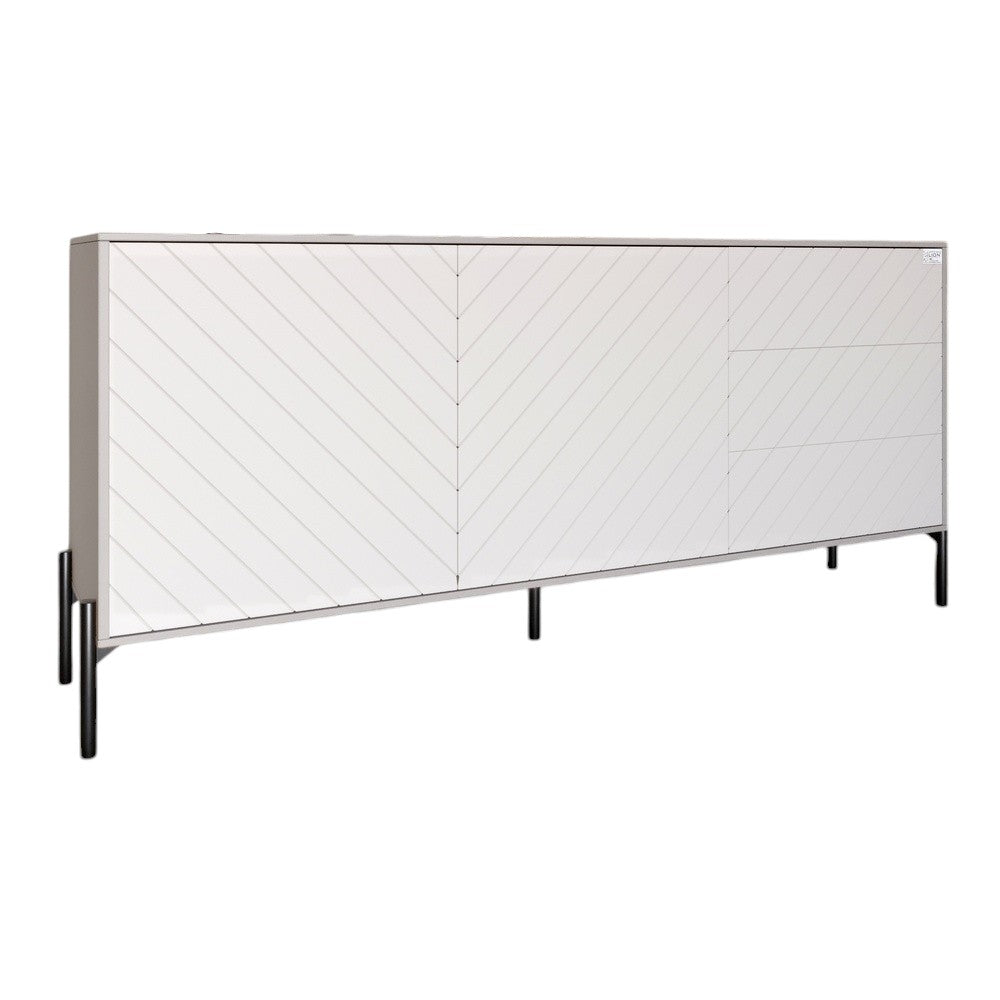 Комод с черными металлическими ножками LION Амарант 168x40x76,5 см Кашемир/Белый (LION-041913)