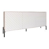 Комод с черными металлическими ножками LION Амарант 168x40x76,5 см Самоа Дымчатый/Белый (LION-041917)