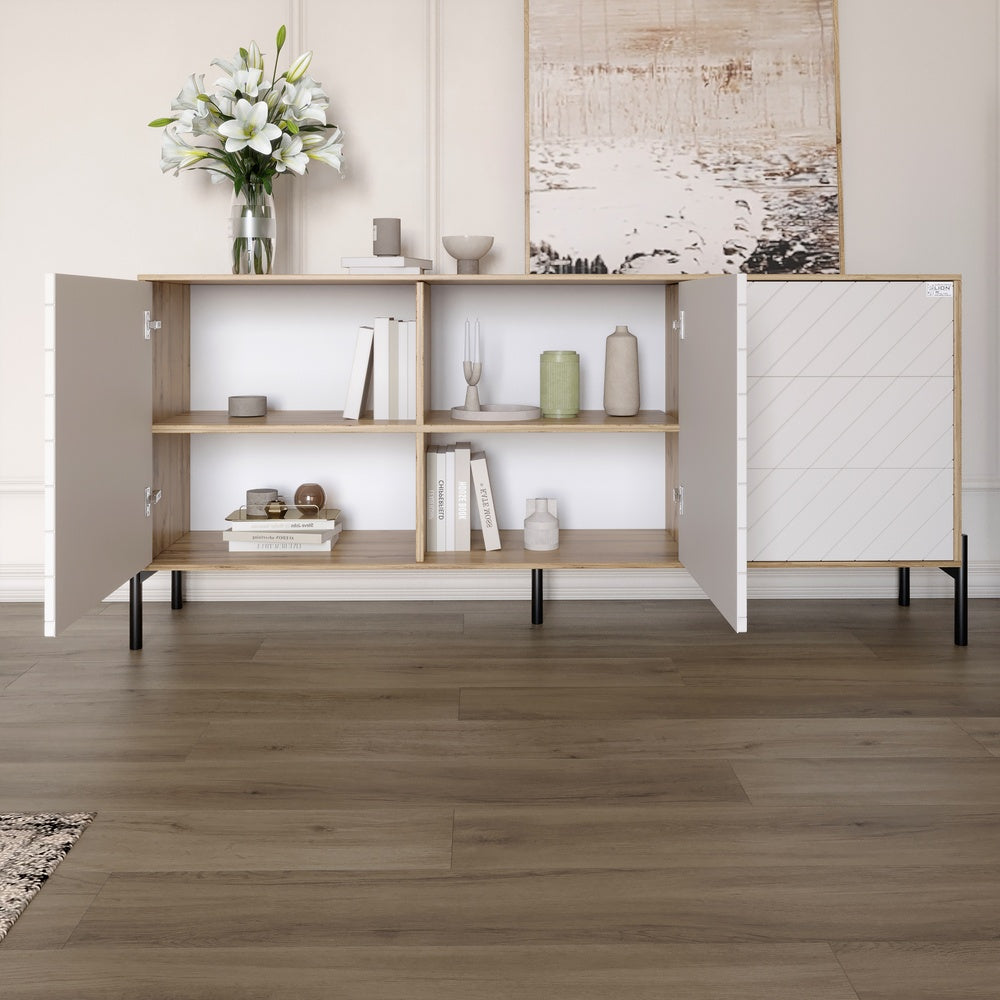 Комод с черными металлическими ножками LION Амарант 168x40x76,5 см Бетон Style/Графитовый (LION-041884)