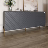 Комод с золотыми металлическими ножками LION Амарант 168x40x76,5 см Антрацит/Графитовый (LION-041933)