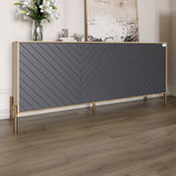 Комод с золотыми металлическими ножками LION Амарант 168x40x76,5 см Дуб Аппалачи/Графитовый (LION-041948)