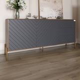 Комод с золотыми металлическими ножками LION Амарант 168x40x76,5 см Дуб Ливорно/Графитовый (LION-041945)