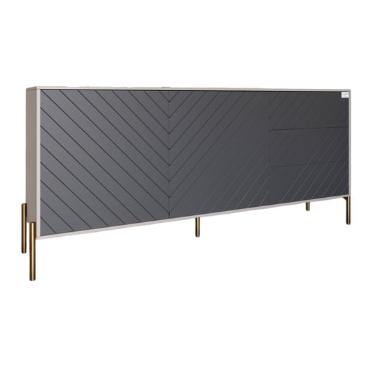 Комод с золотыми металлическими ножками LION Амарант 168x40x76,5 см Кашемир/Графитовый (LION-041944)