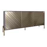 Комод с золотыми металлическими ножками LION Амарант 168x40x76,5 см Бетон темный/Перламутровый металлик (RAL-7048) 1680x400x765 мм (LION-041979)