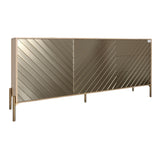 Комод с золотыми металлическими ножками LION Амарант 168x40x76,5 см Дуб Аппалачи/Перламутровый металлик (RAL-7048) 1680x400x765 мм (LION-041967)