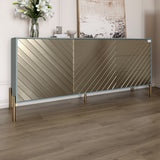 Комод с золотыми металлическими ножками LION Амарант 168x40x76,5 см Гранит серый/Перламутровый металлик (RAL-7048) 1680x400x765 мм (LION-041968)