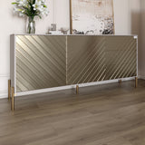 Комод с золотыми металлическими ножками LION Амарант 168x40x76,5 см Кашемир/Перламутровый металлик (RAL-7048) 1680x400x765 мм (LION-041971)