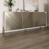 Комод с золотыми металлическими ножками LION Амарант 168x40x76,5 см Самоа Дымчатый/Перламутровый металлик (RAL-7048) 1680x400x765 мм (LION-041980)