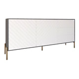 Комод с золотыми металлическими ножками LION Амарант 168x40x76,5 см Антрацит/Белый (LION-041950)