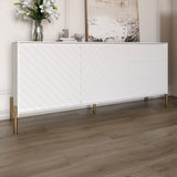 Комод с золотыми металлическими ножками LION Амарант 168x40x76,5 см Бетон Style/Белый (LION-041955)