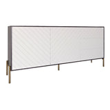 Комод с золотыми металлическими ножками LION Амарант 168x40x76,5 см Бетон темный/Белый (LION-041960)