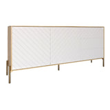 Комод с золотыми металлическими ножками LION Амарант 168x40x76,5 см Дуб Артизан/Белый (LION-041956)