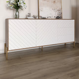 Комод с золотыми металлическими ножками LION Амарант 168x40x76,5 см Дуб Ливорно/Белый (LION-041961)