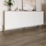 Комод с золотыми металлическими ножками LION Амарант 168x40x76,5 см Дуб сонома трюфель/Белый (LION-041963)