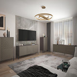 Тумба под телевизор с черными металлическими ножками LION Амарант 168x40x76,5 см Нимфея Альба (белый)/Белый (LION-043031)