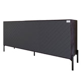 Тумба под телевизор с черными металлическими ножками LION Амарант 168x40x76,5 см Бетон темный/Графітовий (LION-043016)