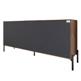 Тумба под телевизор с черными металлическими ножками LION Амарант 168x40x76,5 см Дуб Ливорно/Графітовий (LION-043006)