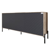 Тумба под телевизор с черными металлическими ножками LION Амарант 168x40x76,5 см Дуб сонома трюфель/Графітовий (LION-043008)