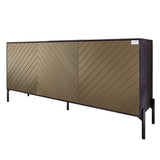 Тумба под телевизор с черными металлическими ножками LION Амарант 168x40x76,5 см Бетон темный/Перламутровый металлик (RAL-7048) 1680x400x765 (LION-043046)