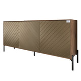 Тумба под телевизор с черными металлическими ножками LION Амарант 168x40x76,5 см Дуб Ливорно/Перламутровый металлик (RAL-7048) 1680x400x765 (LION-043035)