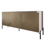 Тумба под телевизор с черными металлическими ножками LION Амарант 168x40x76,5 см Самоа Дымчатый/Перламутровый металлик (RAL-7048) 1680x400x765 (LION-043041)