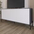 Тумба под телевизор с черными металлическими ножками LION Амарант 168x40x76,5 см Антрацит/Белый (LION-043003)